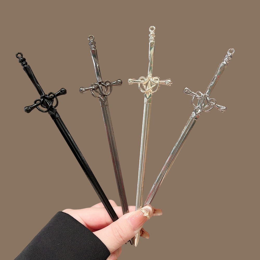 Hanbok Hair Pin - กิ๊บติดผมรูปดาบโบราณจีนแบบใหม่ 1/4 ชิ้น ทำจากโลหะผสม สไตล์ฮั่นฝู เครื่องประดับศีรษะ