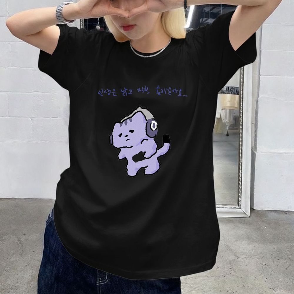 เสื้อยืดพิมพ์ลายข้อความน่ารัก  - Korean Lifestyle Aesthetic บทวิจารณ์และราคา