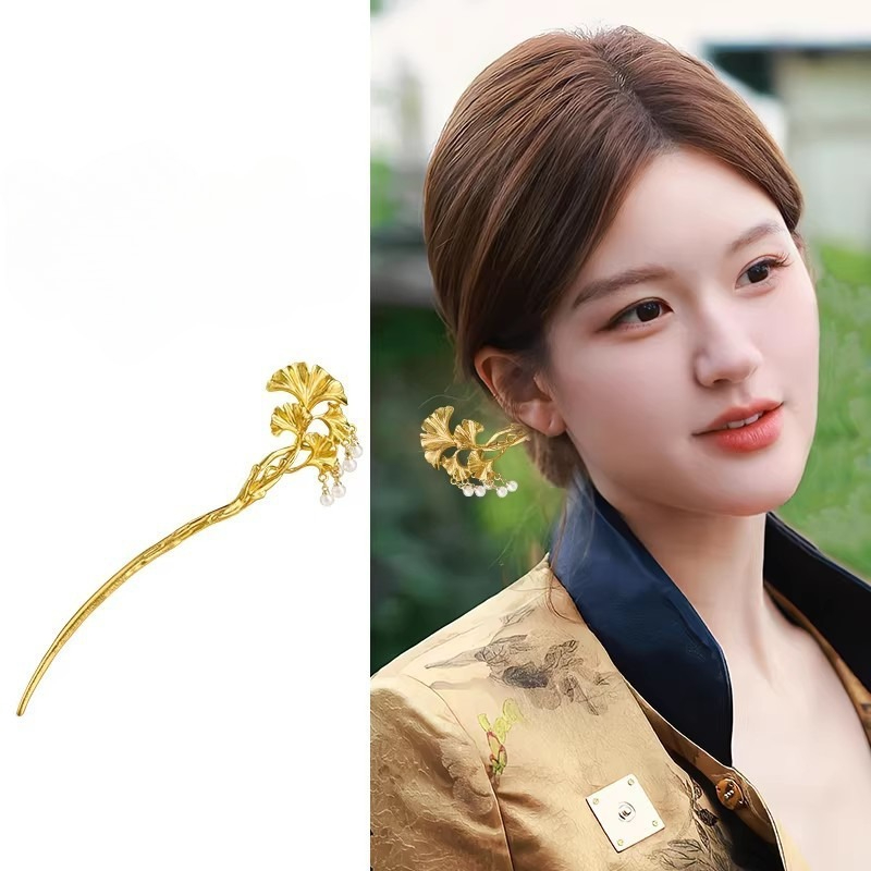 กิ๊บติดผมใบแปะก๊วยสีทอง 1 ชิ้น - Hanbok Hair Pin บทวิจารณ์และราคา