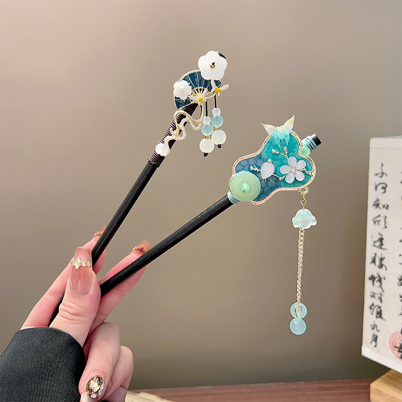 กิ๊บติดผมพู่ห้อยแบบคลาสสิก สีด - Hanbok Hair Pin บทวิจารณ์และราคา