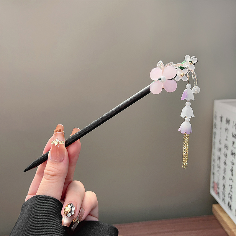 กิ๊บติดผมพู่ห้อยแบบคลาสสิก สีด - Hanbok Hair Pin บทวิจารณ์และราคา