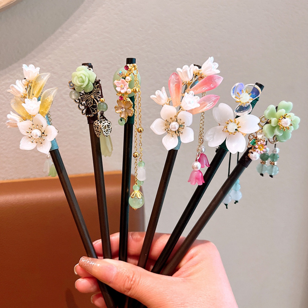 ประณีตดอกไม้พู่ไม้ Hairpin Ret - Hanbok Hair Pin บทวิจารณ์และราคา