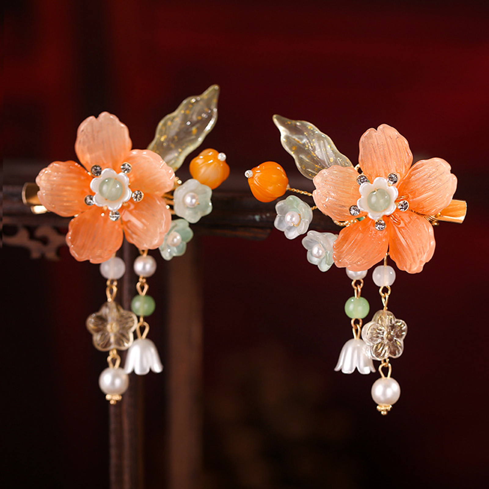 กิ๊บติดผมลายดอกไม้สไตล์เรโทร 2 - Hanbok Hair Pin บทวิจารณ์และราคา